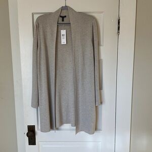 Eileen Fisher Cream Open Front long wool Cardigan